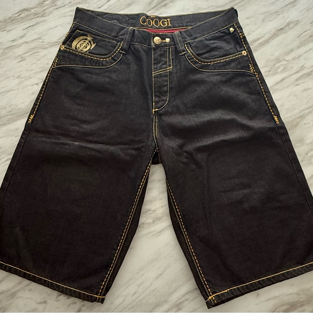 COOGI Black Jean Shorts Relaxed Fit